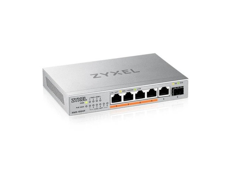 Zyxel XMG-105 5 Port 2,5G 1SFP4 ports 70W total PoE++ Switch