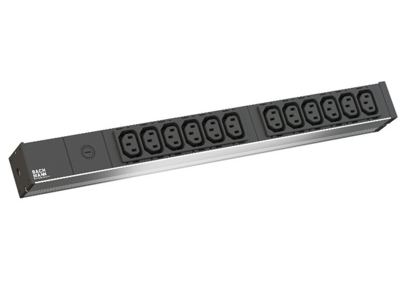 BACHMANN PDU Basic ALU 19”1U12xC13 sa bbok. ulaz C14,osig.10A, kabl2m
