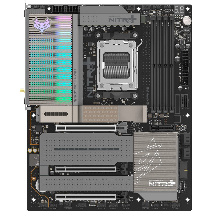 SAPPHIRE AMD X870E AM5 NITRO+ Ryzen R9/R7, 4x DDR5 8400MHz