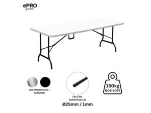 EPRO Garden sklopivi baštenski sto 180x74x74cm, metal-plastika