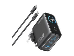 ANKER 100W GaN zidni brzi punjač, 3-porta (2x USB-C i 1x USB-A) MOB03327