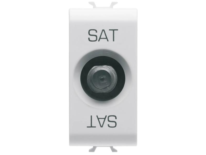 GEWISS GW10371 SAT Socket 1M F-Connect Prigušivanje 0dB Bela