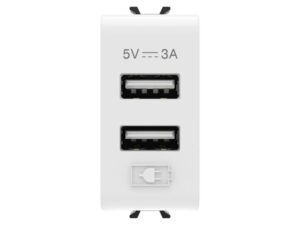 GEWISS Priključnica USB 2-STR. 5V 3A TYPE A+A bela 1M Chorus GW10447