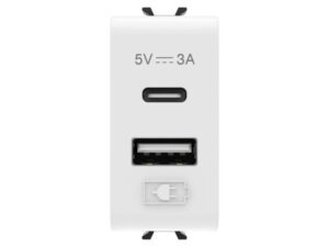 GEWISS USB dvostruka utičnica/napajanje za ugradnju na nosače CHORUS, 2x USB-A tip + C