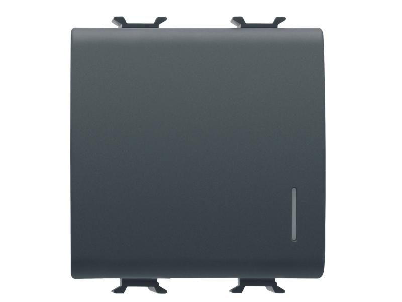 GEWISS GW12172F Osvetljeno dugme 1 NO 2M 1P 16A Plug-in terminali Crna