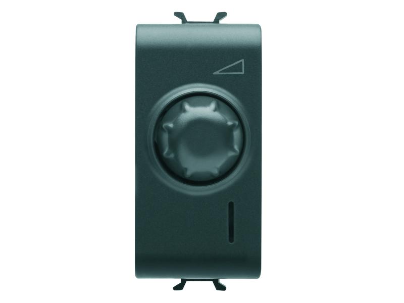 GEWISS Elektronski, univerzalni rotirajući regulator – 230 V AC 50 Hz – SATIN BLACK – 1 MODUL – CHORUSMART