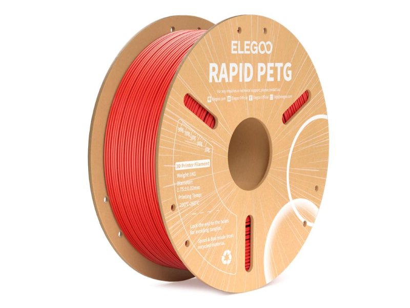 ELEGOO RAPID PLA+ 1.75mm Red 1kg-Paper Plate