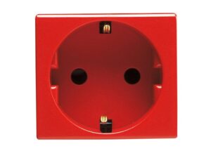 GEWISS GW20297 nemački standard utičnica 250V AC - za namenske linije - 2P + E 16A - 2 Modula - crvena - sistem