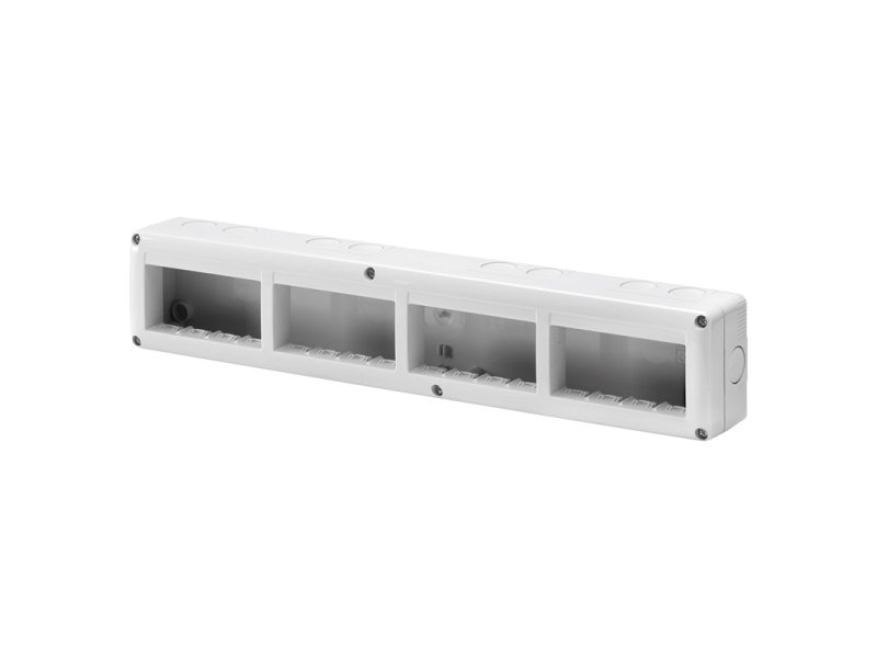 GEWISS GW27008 zaštićeno kućište za sistemske uređaje – horizontalno višestruko – 16 banda – modul 4k4 – ral 7035 siva – ip40