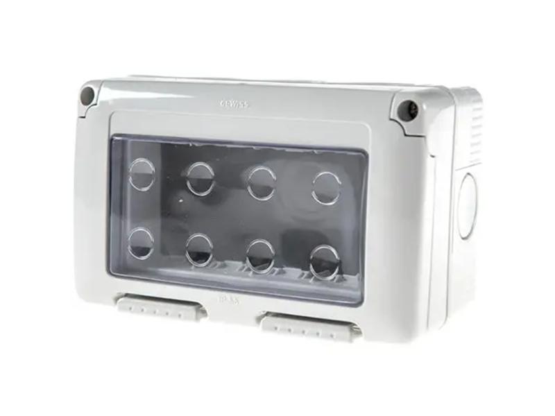 GEWISS GW27044 vodonepropusno kućište za sistemske uređaje – 4 banda – siva ral 7035 – ip55