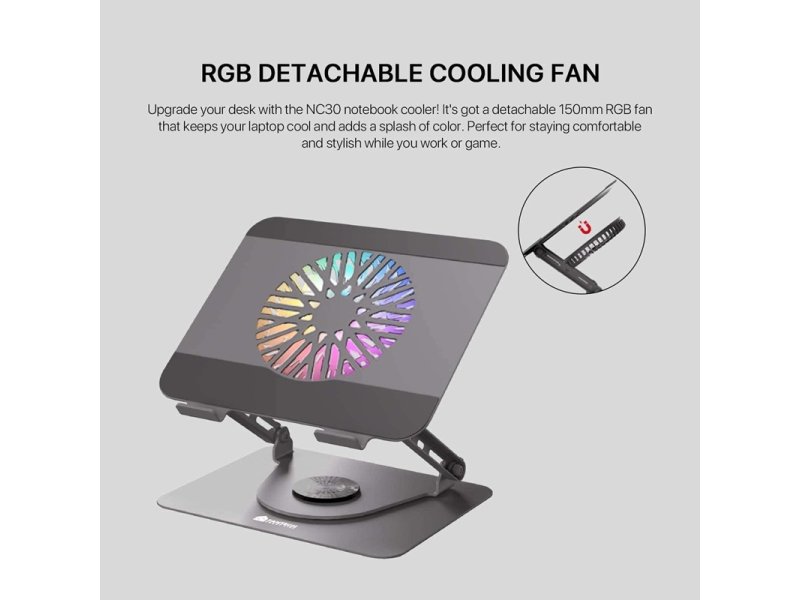 FANTECH Laptop Cooler NC30 RGB sivi