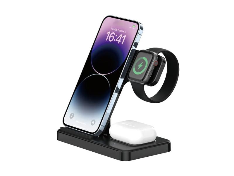 3G Desktop drzač za mobilni telefon Z5G 3u1 (wireless punjac za mobilni telefon, slusalice i Apple smart watch)