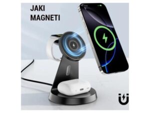 3G Desktop držač za mobilni telefon magnetic ZJ02 3u1 (wireless punjac za mobilni telefon, slusalice i Apple smart watch)