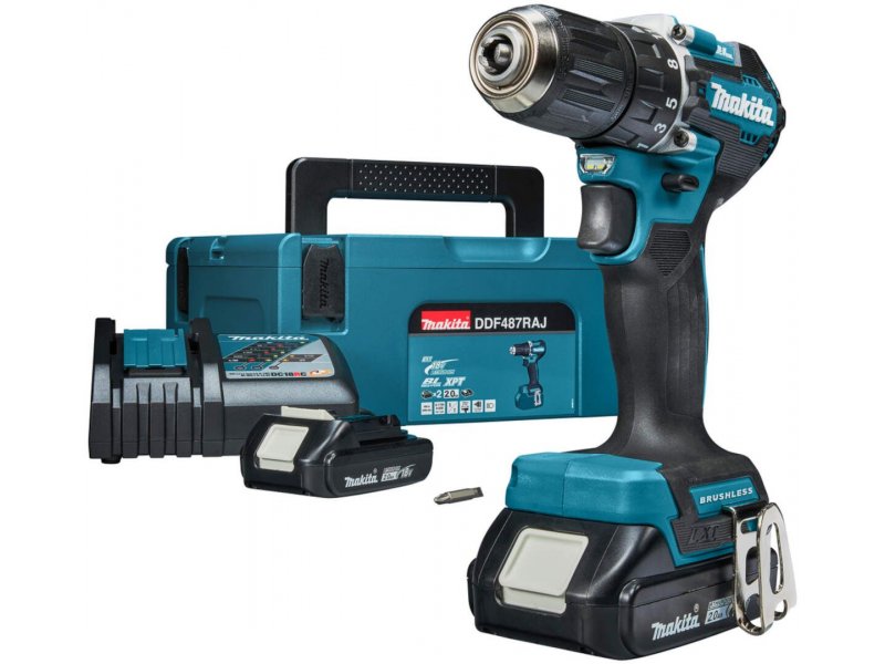 MAKITA Akumulatorska bušilica-odvrtač DDF487RAJ  18V  2×2,0 Ah