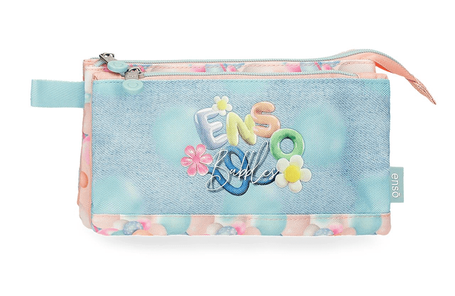 ENSO BUBBLES prazna pernica sa 3 pregrade – sky blue