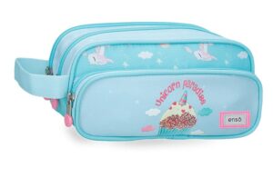 ENSO UNICORN PARADISE prazna pernica sa 3 pregrade - sky blue