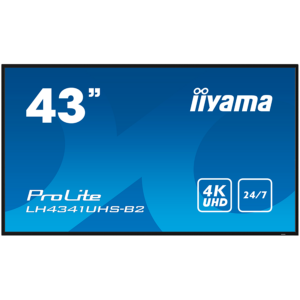 IIYAMA LFD LH4341UHS-B2 43′ Professional Digital Signage display with 4K UHD resolution and 24/7 3840×2160 16:9 500cd 1200:1 8ms landscape, portrait IIYAMA LFD LH4341UHS-B2 43' Professional Digital Signage display with 4K UHD resolution and 24/7 3840x2160 16:9 500cd 1200:1 8ms landscape, portrait