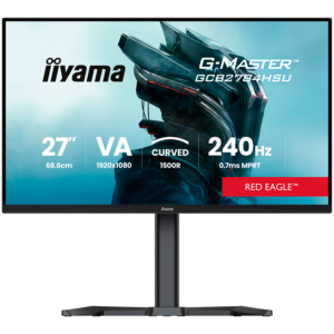 IIYAMA Gaming Monitor 27 inch VA panel curved 1500R G Master Red Eagle FreeSync Premium 1920x1080 165Hz 250 cd m2 DisplayPort 2xHDMI 1ms MPRT speakers USB 2x 2.0 Black Tuner height adjustable stand