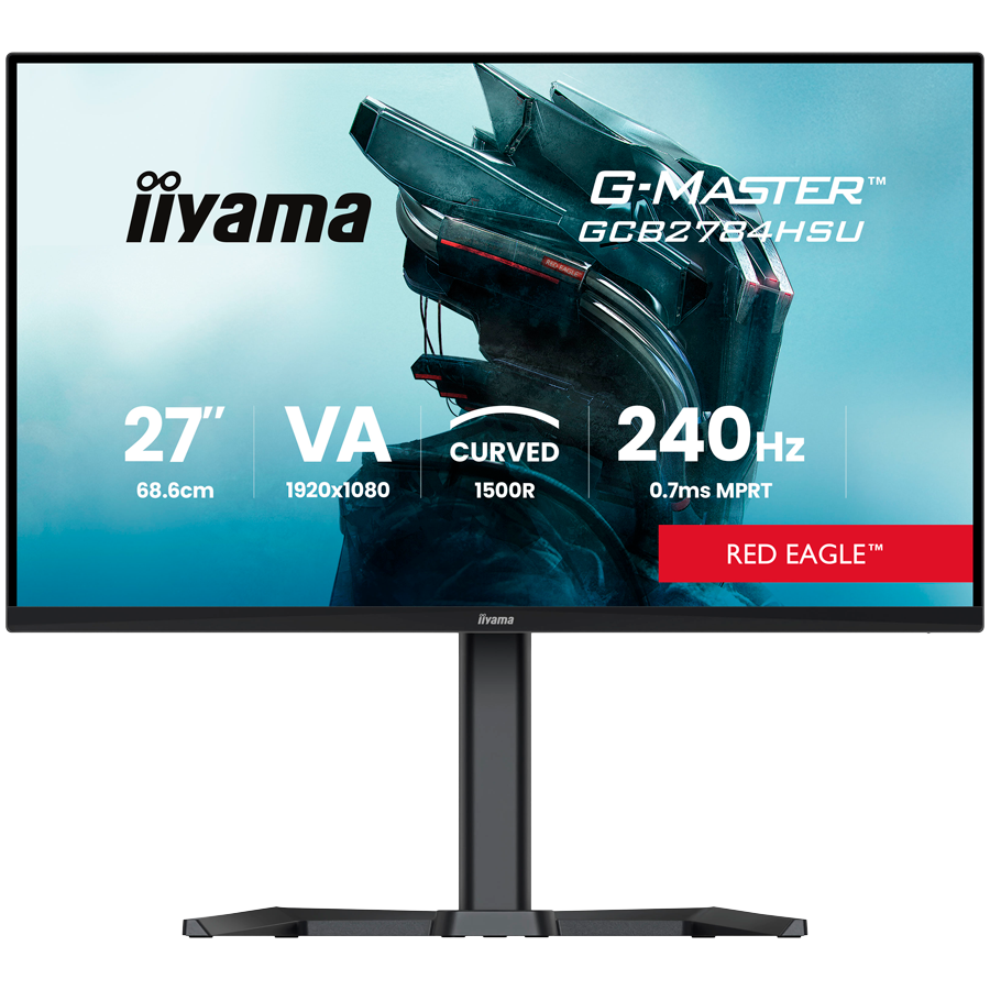 IIYAMA Gaming Monitor 27 inch VA panel curved 1500R G Master Red Eagle FreeSync Premium 1920×1080 165Hz 250 cd m2 DisplayPort 2xHDMI 1ms MPRT speakers USB 2x 2.0 Black Tuner height adjustable stand