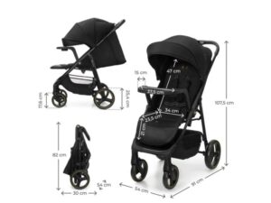 KINDERKRAFT Kolica za bebe sa tacnom trig 3 black
