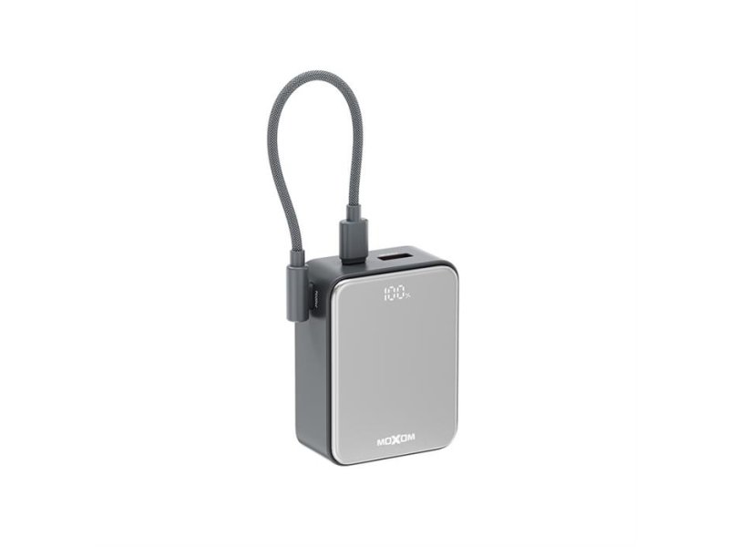 MOXOM MX-PB195 Mini fast 22.5W Type C – lightning 10000mAh Power Bank sivi