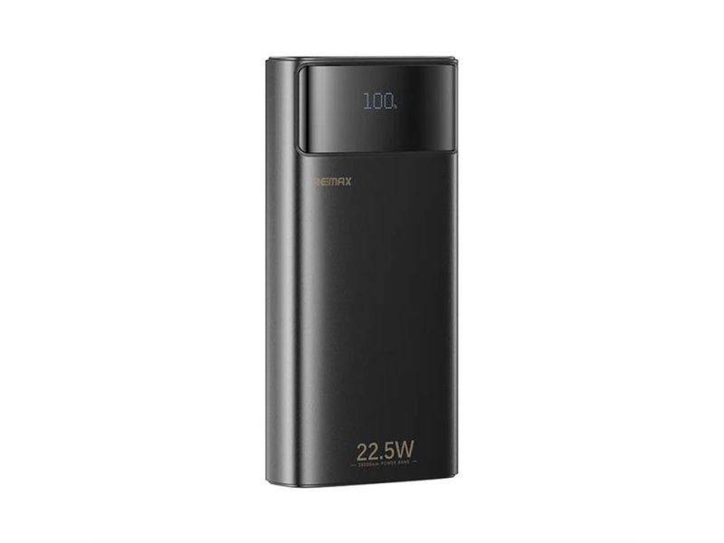 REMAX FC-12 LED Flashlight PD 20W + QC 22.5W 20000mAh Power Bank crni