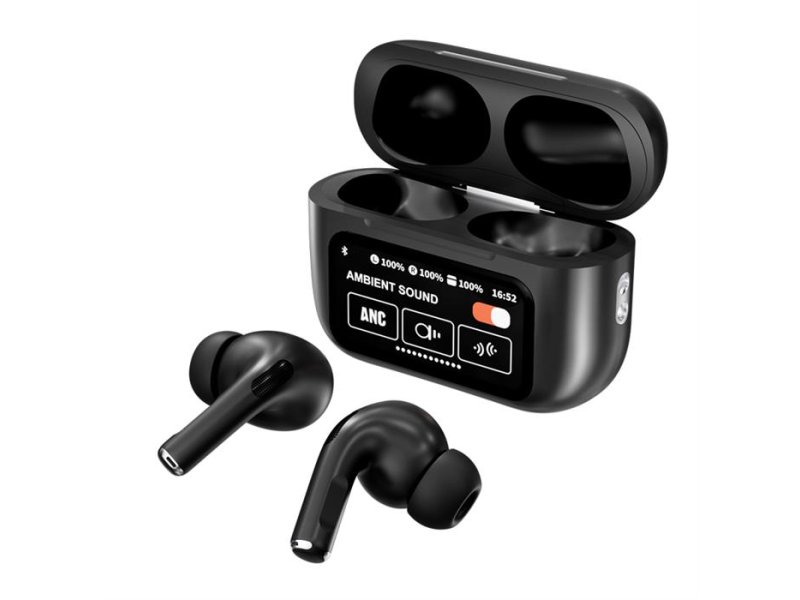 MS MOBILE DS86 ANC/ENC TWS sa LED ekranom Bluetooth bubice crne