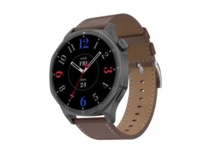 MS MOBILE DT5 Smart Watch crni (crna silikonska i braon kožna narukvica)