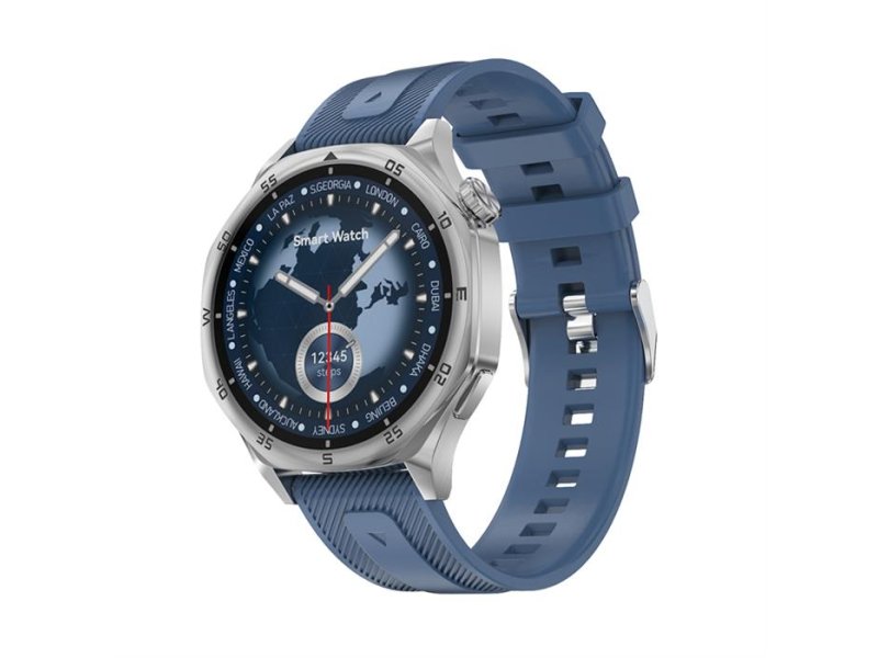 MS MOBILE DT5 Smart Watch sivi (plava silikonska i braon kožna narukvica)