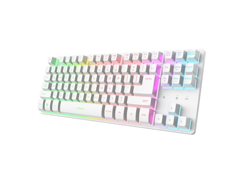 TRUST Tastatura GXT 831 Thado Wireless TKL set/US/bela