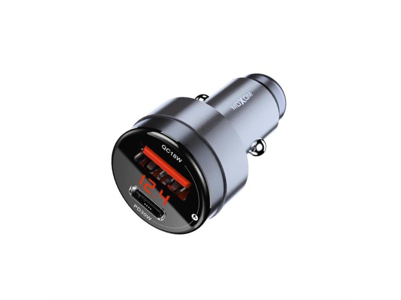 MOXOM MX-VC44 USB-A 18W+Type-C PD30W Auto punjač bez kabla crni