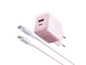 MOXOM MX-HC206 18W Fast PD 20W Type C na lightning punjač pink