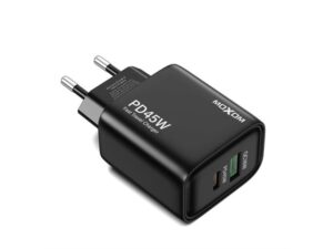 MOXOM MX-HC178 GaN USB+Type-C QC 18W PD 45W kućište punjača crno