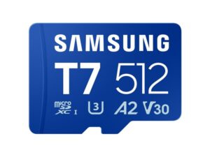 SAMSUNG MicroSD 512GB, T7, UHS-I U3 V30 A2, za 4K i FHD snimanje (MB-MB512T/WW)