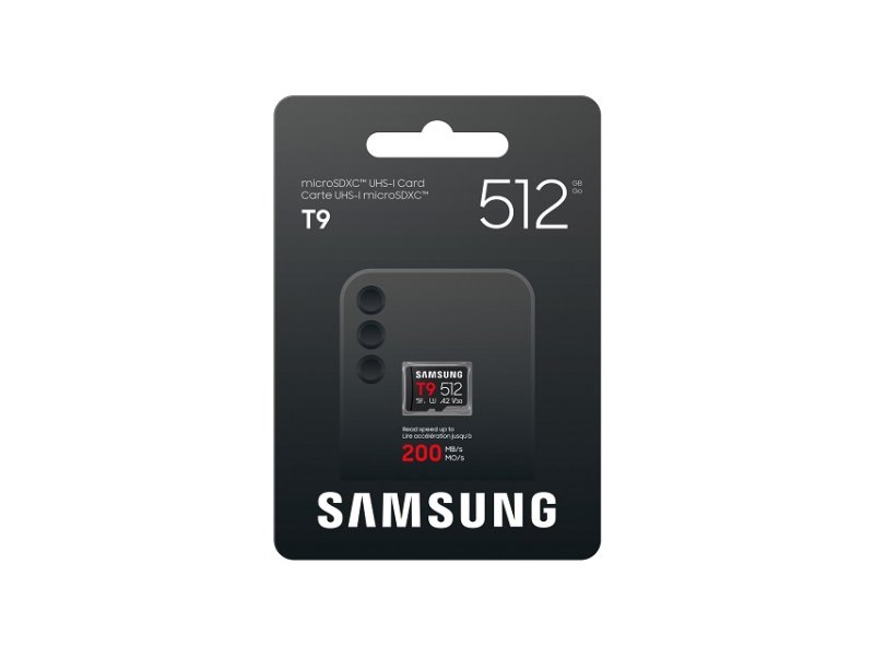 SAMSUNG MicroSD 512GB, T9, UHS-I U3 V30 A2, za 4K i FHD snimanje (MB-MH512T/WW)
