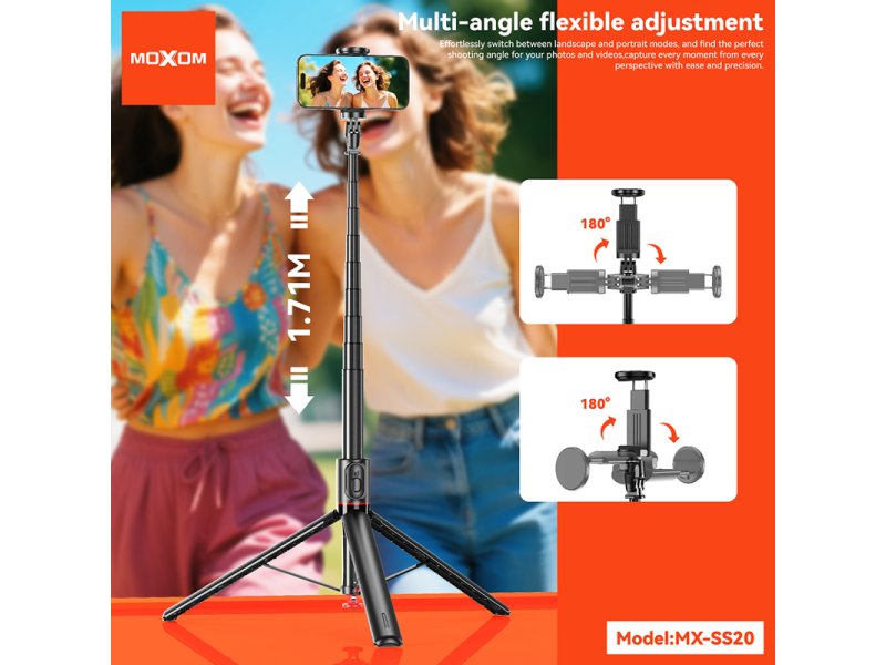 MOXOM Selfie drzac/tripod Moxom MX-SS20 crni