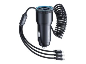 TRANYOO T-C23 Auto punjač 2x USB, 3/1 kabl, 30W