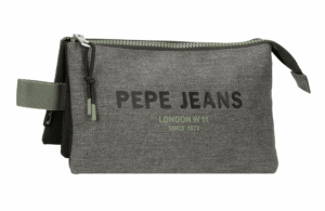 PEPE JEANS EDEMON prazna pernica sa 3 pregrade - siva