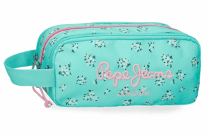 PEPE JEANS NORA prazna pernica sa 3 pregrade - tirkizna
