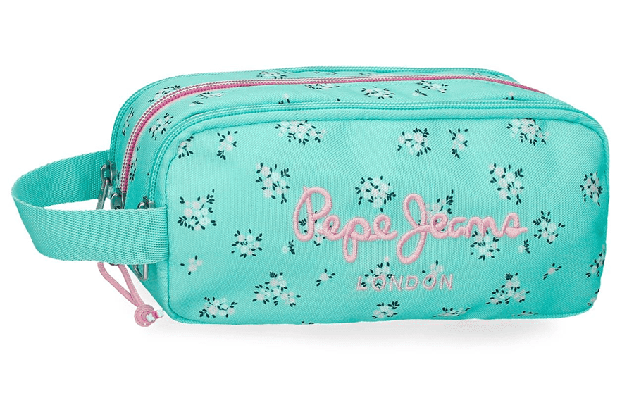 PEPE JEANS NORA prazna pernica sa 3 pregrade – tirkizna