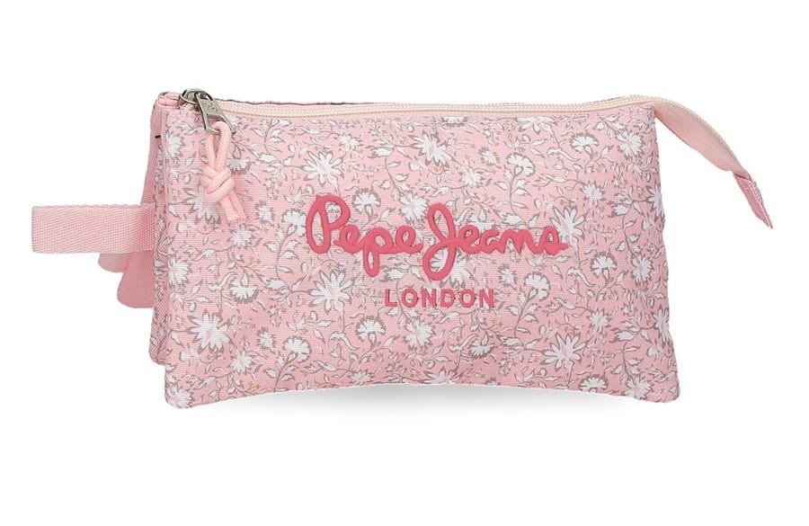 PEPE JEANS MIA prazna pernica sa 3 pregrade – light pink
