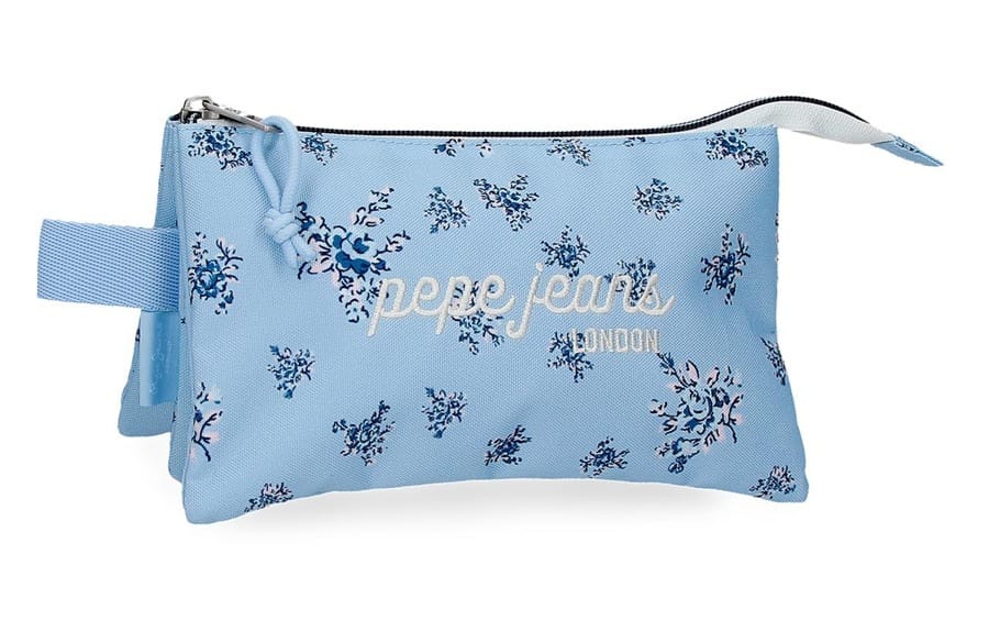 PEPE JEANS OLIVIA prazna pernica sa 3 pregrade – sky blue