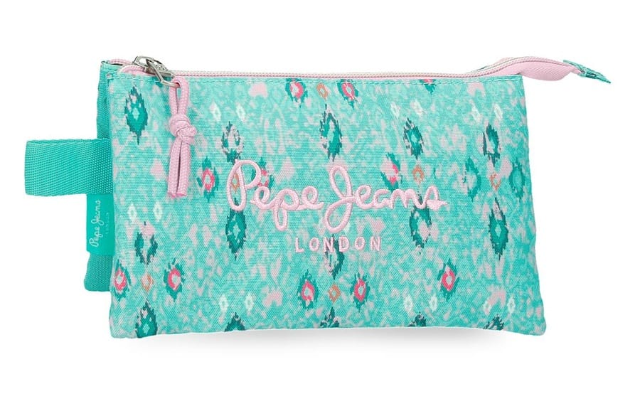 PEPE JEANS SUN prazna pernica sa 3 pregrade – tirkizna
