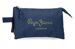 PEPE JEANS ARWYN prazna pernica sa 3 pregrade - teget