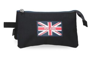 PEPE JEANS HENRY prazna pernica sa 3 pregrade - crna