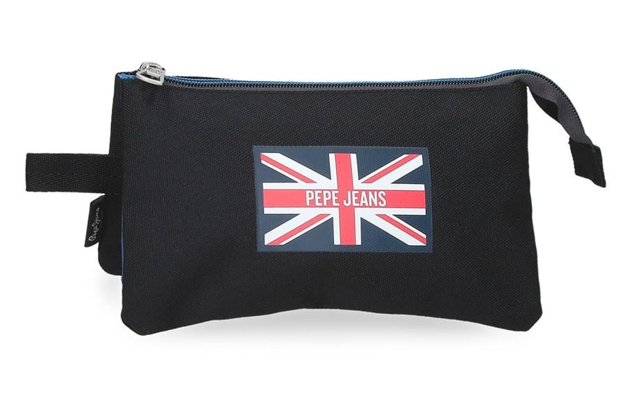 PEPE JEANS HENRY prazna pernica sa 3 pregrade – crna