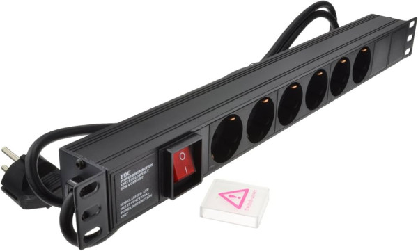 ExeLink Razvodni PDU panel za rack 19 in, sa 6 utičnih mesta,  kabl 2m (aluminijum)