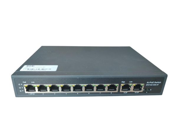 ExeLink SFG1010TUBP switch 1×10/100 Base-TX(POE++), 7×10/100 Base-TX(POE/POE+), 2×10/100/1000 Base-T