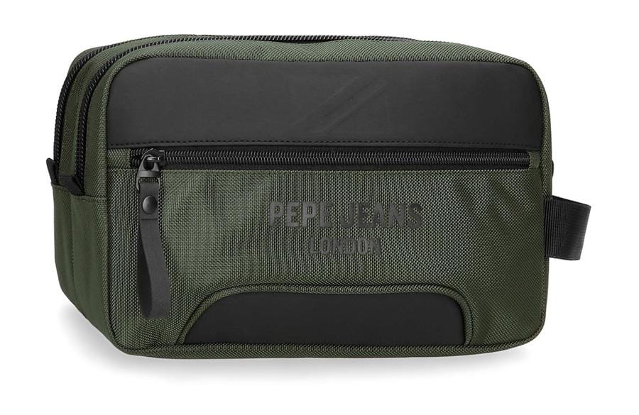 PEPE JEANS BROMLEY muški neseser sa 2 pregrade – tamno zelena