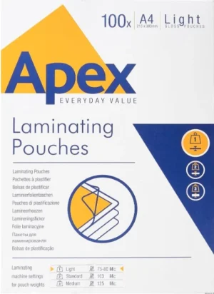 Folija za plastifikaciju A4 80mic Apex light gloss (papir za laminaciju) 100listova
